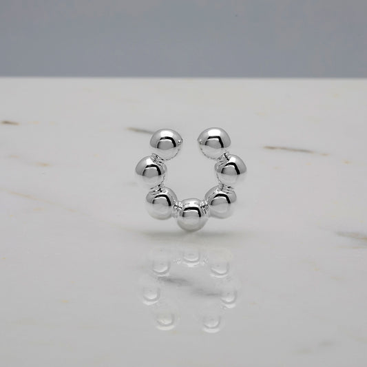 Ear cuff bubble big Argento 925