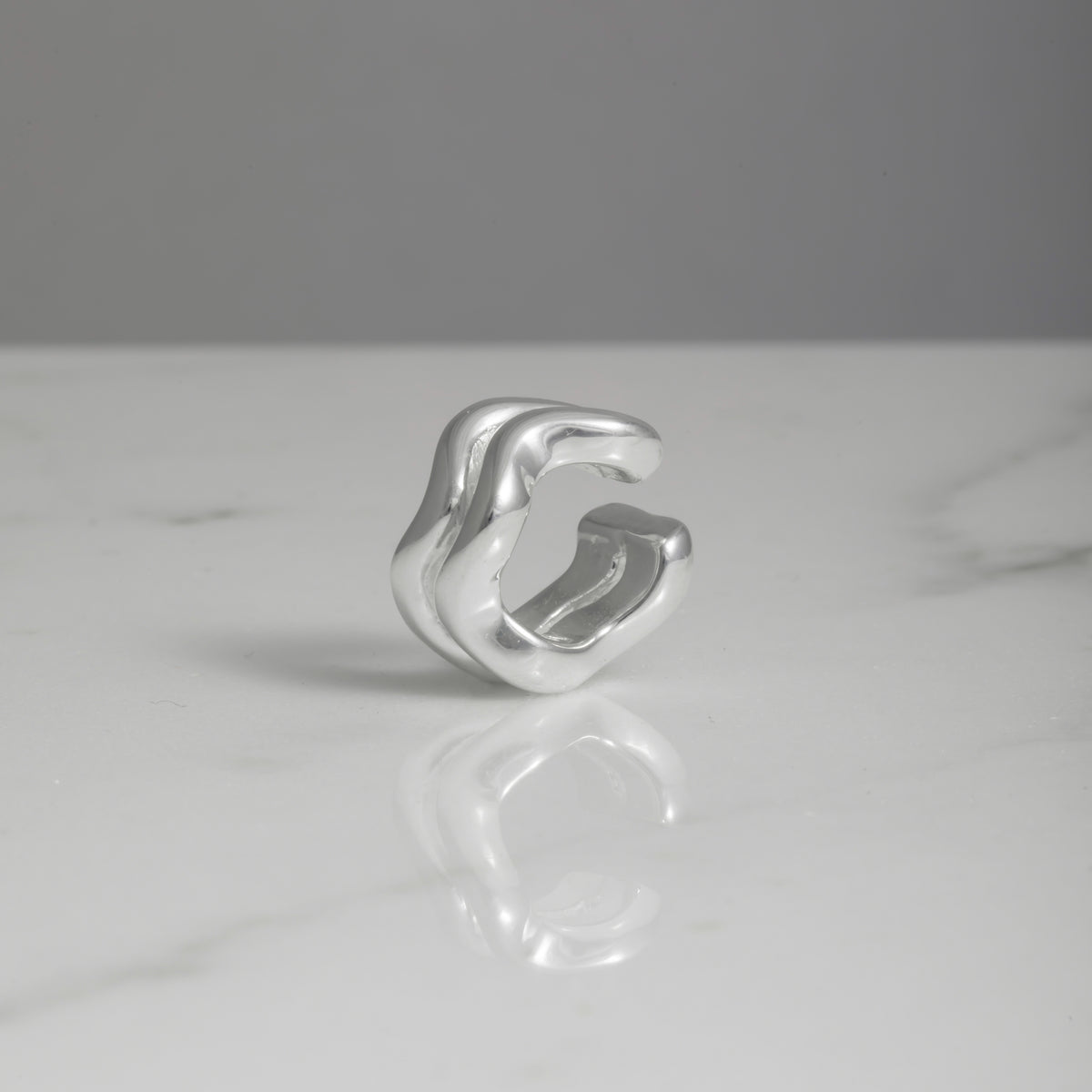 Ear cuff doble onda plata 925