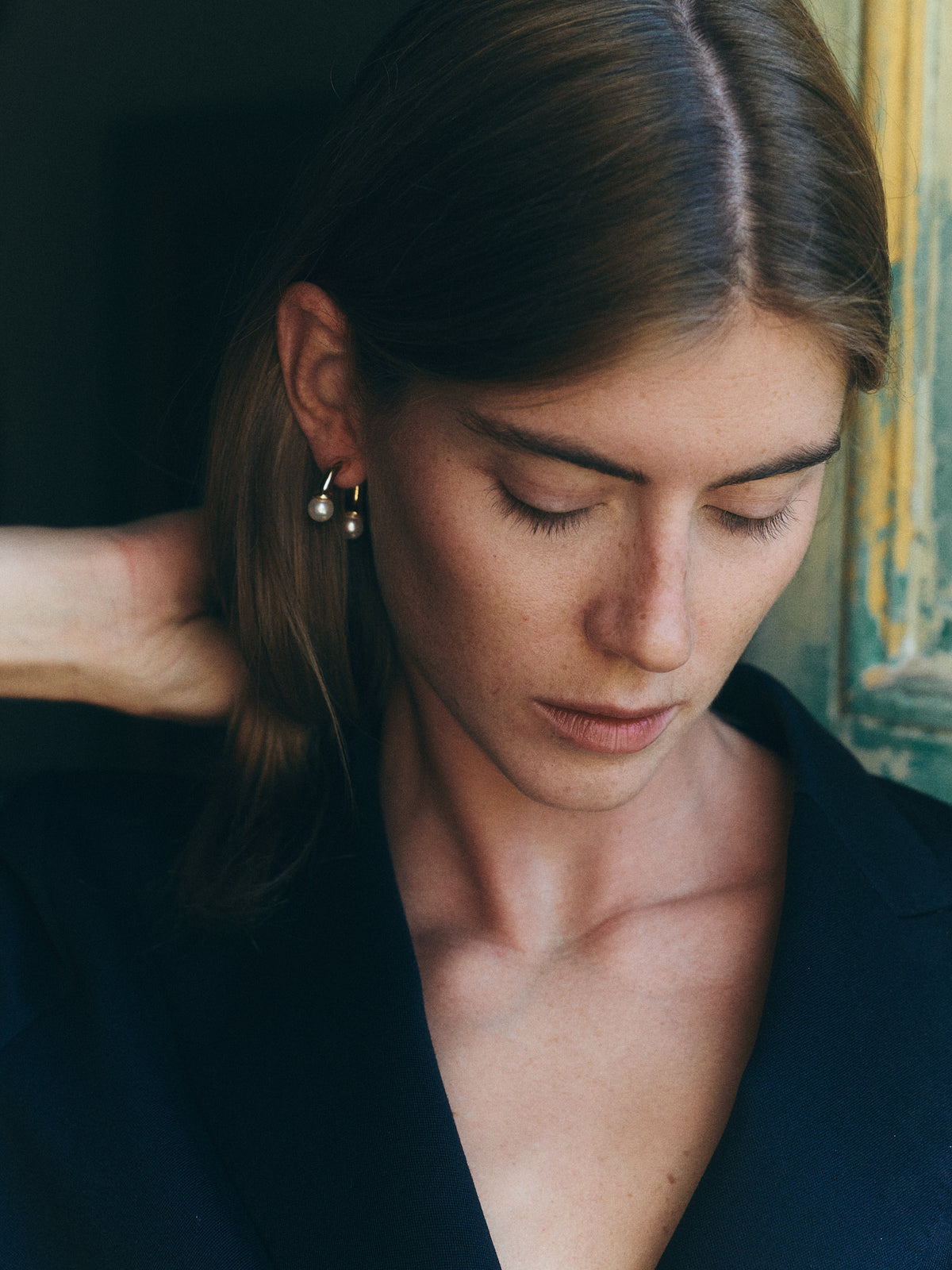 Boucles d'oreilles Lily en plaqué or 18kt avec perles naturelles
