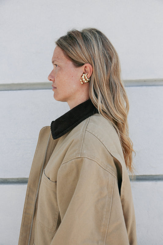 Ear cuff bubble big oro 18kt placcato