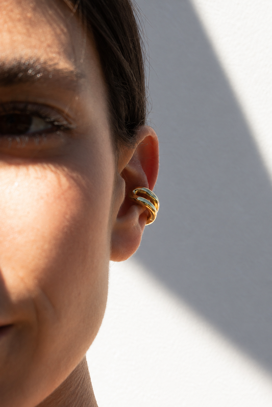 Ear cuff row doppio oro 18kt placcato