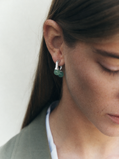 Lily Ohrringe aus 925er Silber mit Aventurin