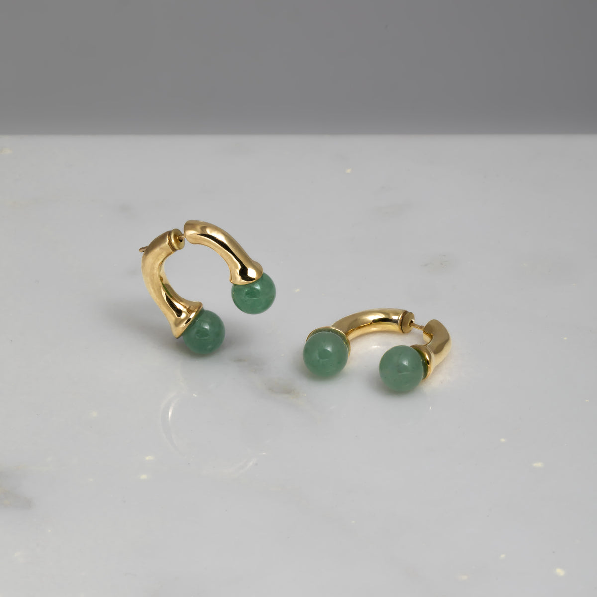 Lily Ohrringe aus 18kt vergoldet mit Aventurin