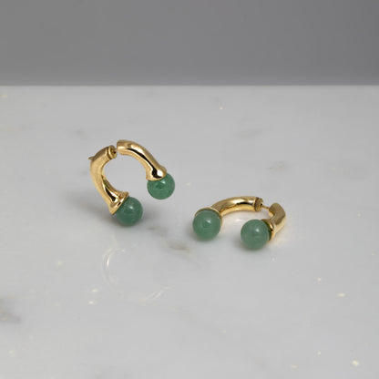 Lily Ohrringe aus 18kt vergoldet mit Aventurin