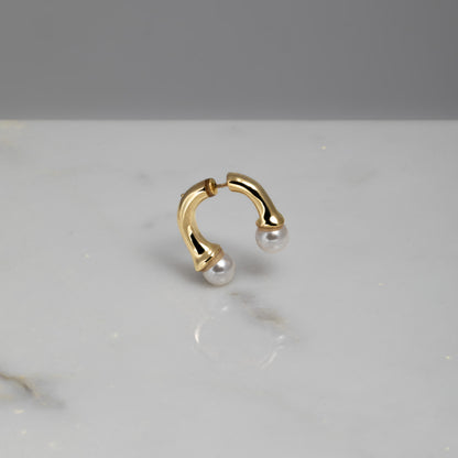 Boucles d'oreilles Lily en plaqué or 18kt avec perles naturelles