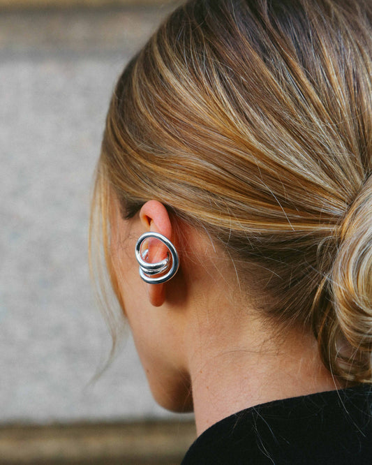 Ear cuff king argento