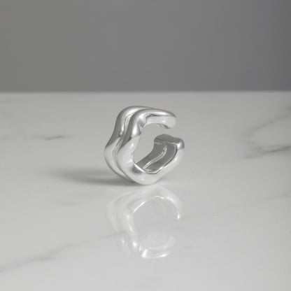 Ear cuff doble onda plata 925
