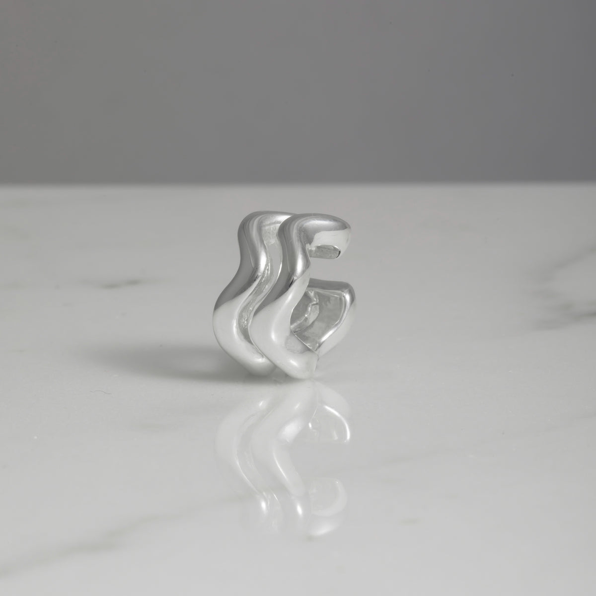 Ear cuff doble onda plata 925