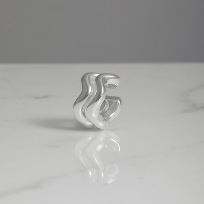 Ear cuff doble onda plata 925
