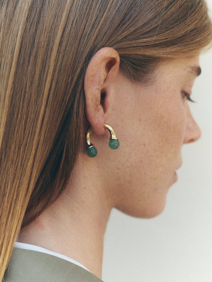 Lily Ohrringe aus 18kt vergoldet mit Aventurin
