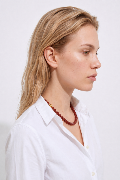 Collier Cornaline rouge